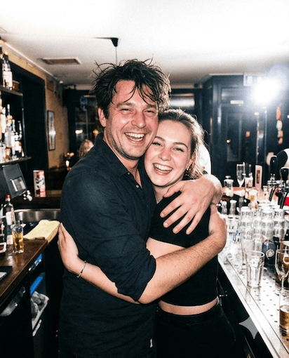 Jeroen na een stevige nacht